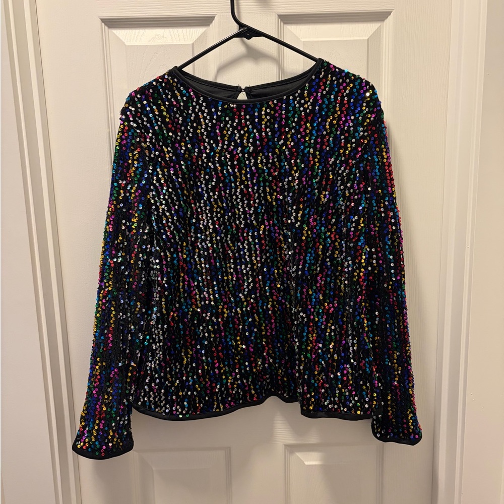 SHEIN Vibrant Sequin Blouse